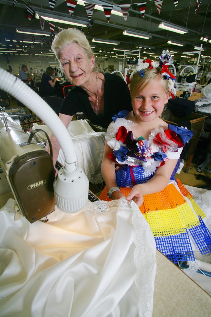Pat Foddy pictured with Molly Atkinson from Codnor Primary School, Gold Award winner Fashion for Free!