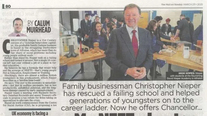 Christopher Nieper’s NEETs plan featured in national media spotlight